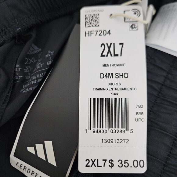 NWT Adidas AeroReady Shorts Men's 2XL BLK Zip Pocket Running Performance HF7204 - Picture 2 of 9